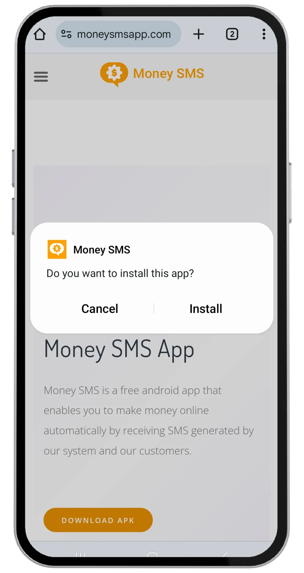APK install prompt on Android